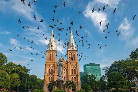 cathedrale à Ho Chi Minh au Vietnam